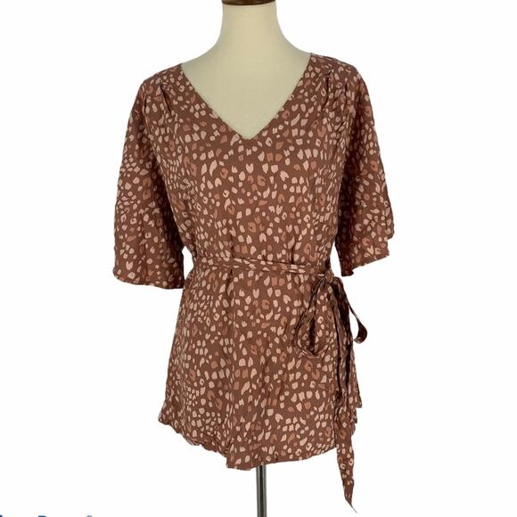 Isabel Maternity Brown Spotted Blouse Size Small - Picture 5 of 5
